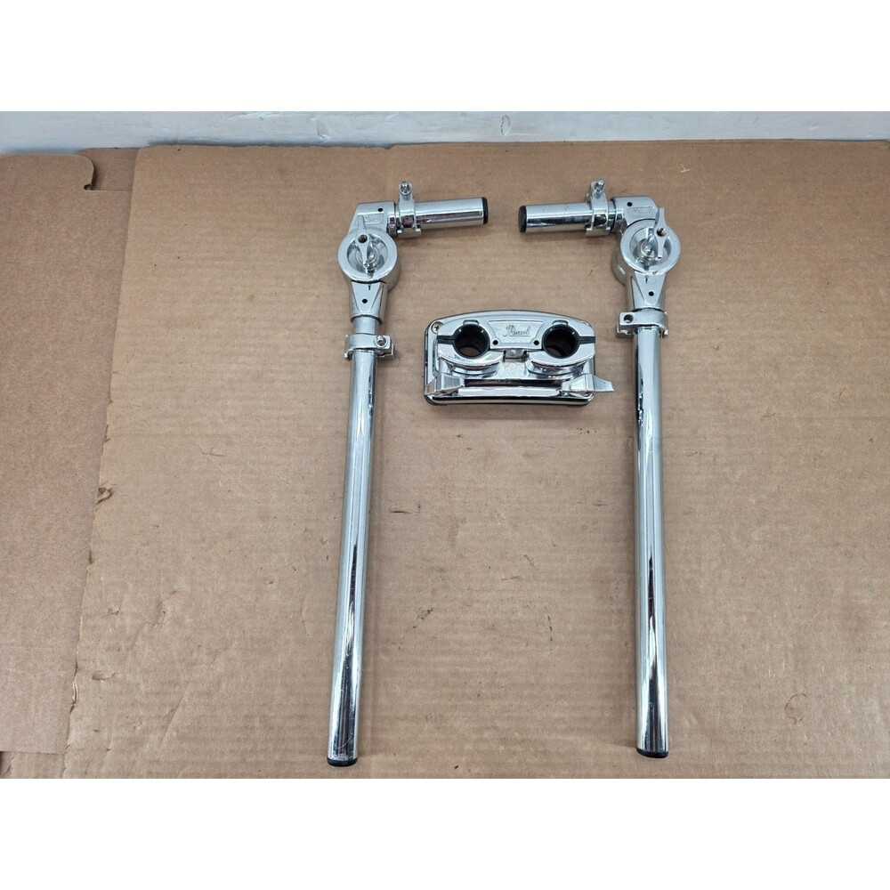 Vintage Pearl Double Tom Holder Bass Drum Mount Complete With Arms